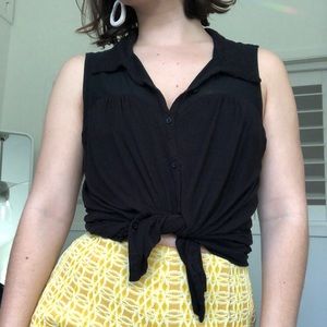 Peekaboo Black Button Front